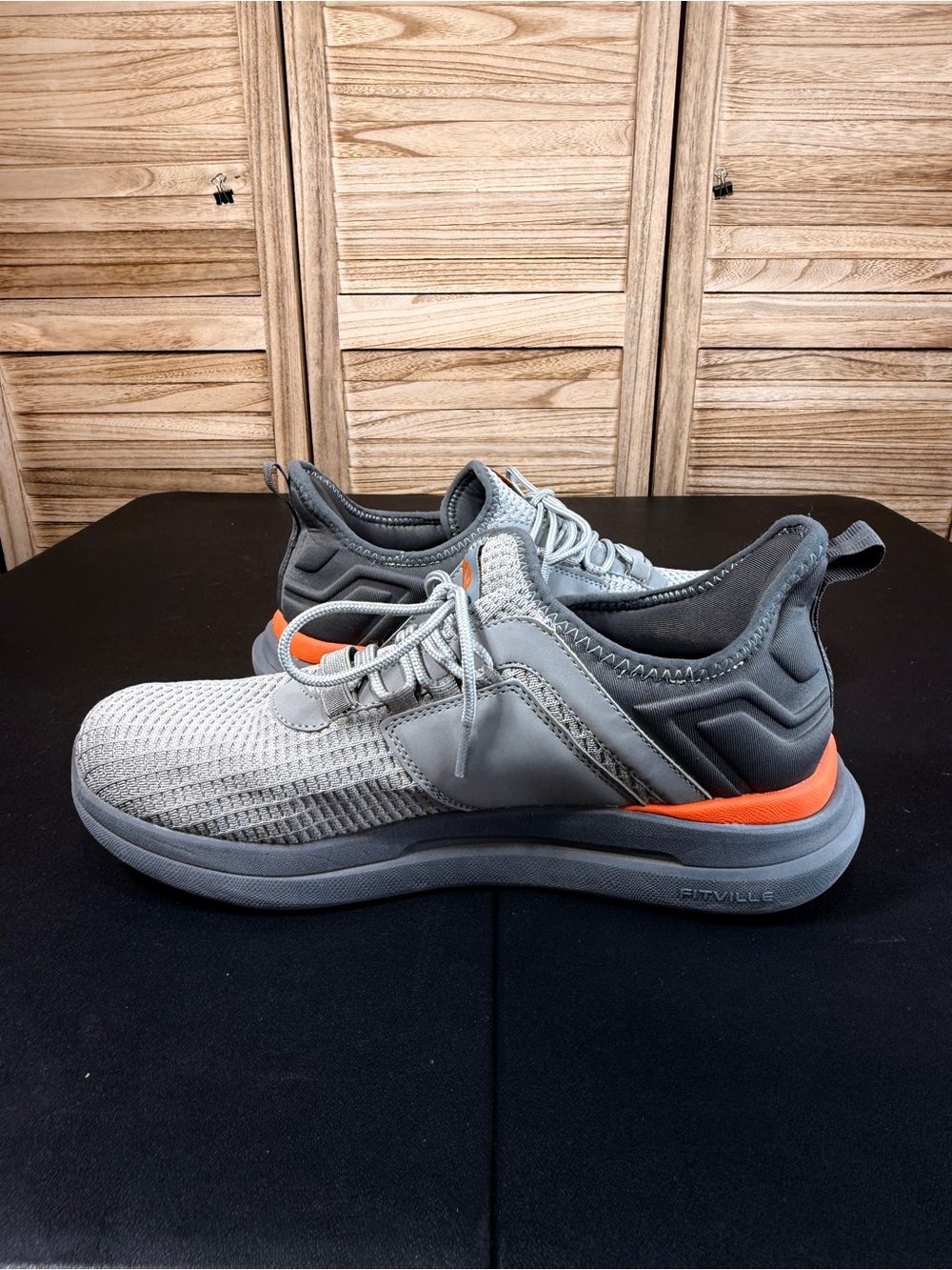 Fitville Mens Light Gray Walking Running Sneaker - Comfort Lace-Up Size 11 - Picture 9 of 13